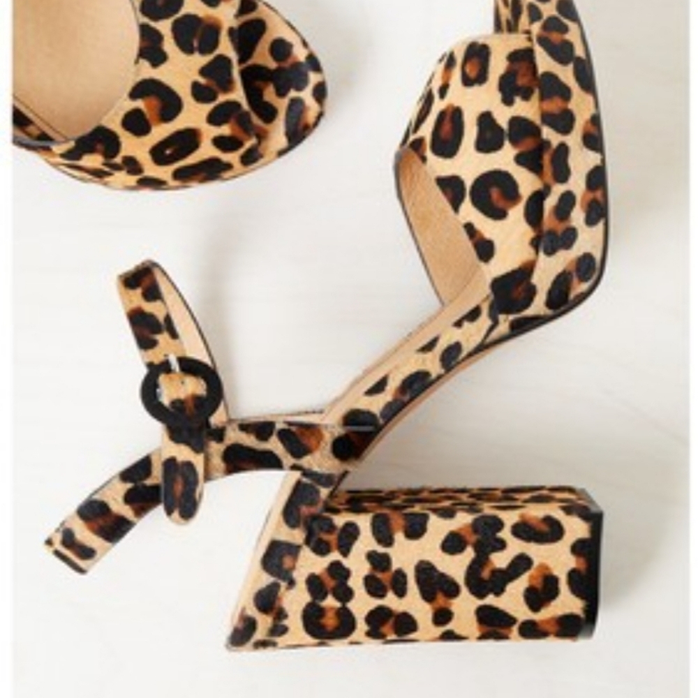 FRENCH CONNECTION LEPPARD PRINT HEELS, NEW IN BOX